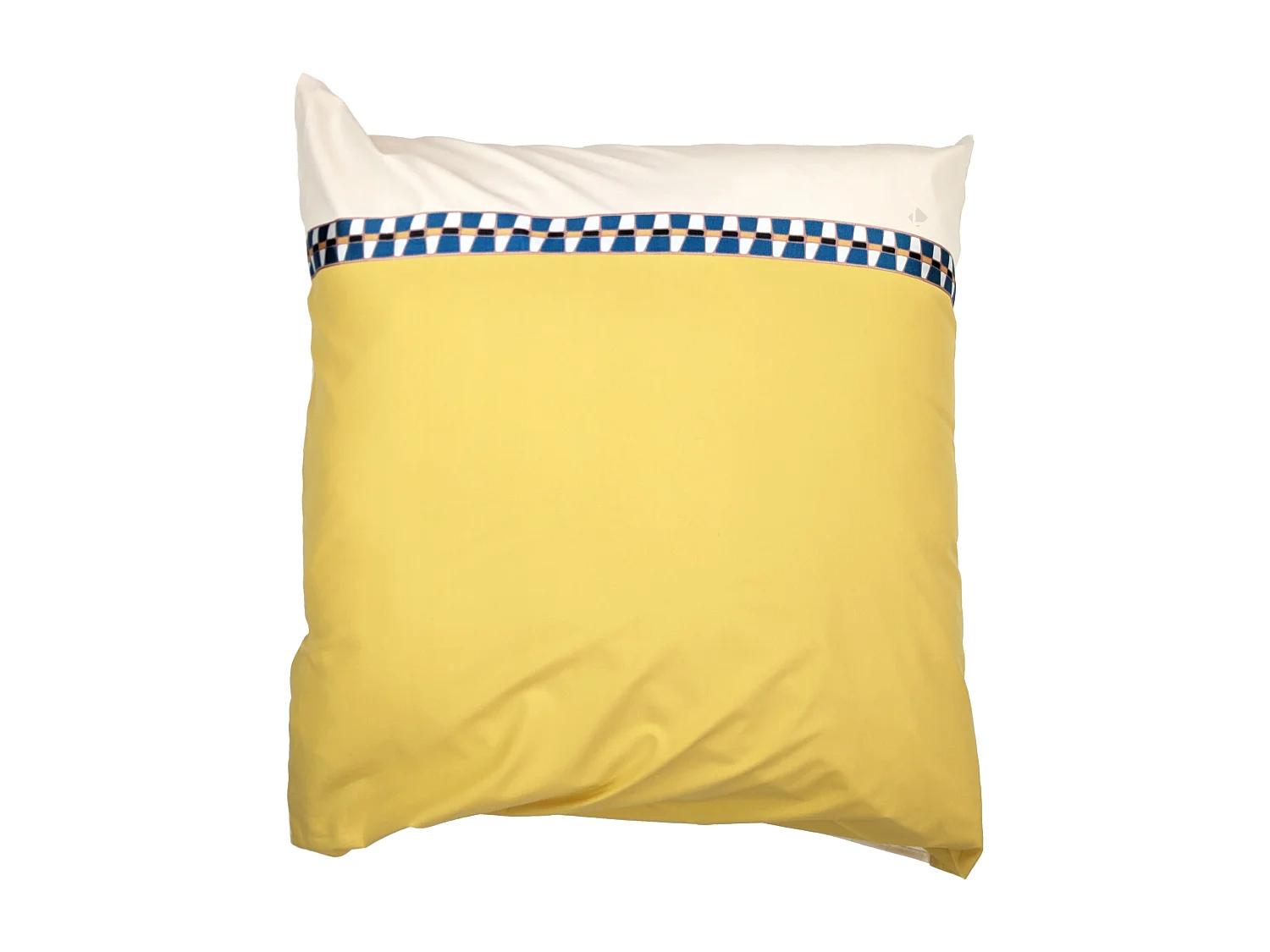 Taie d'oreiller bicolore 65x65 cm percale coton ROMY Ambre