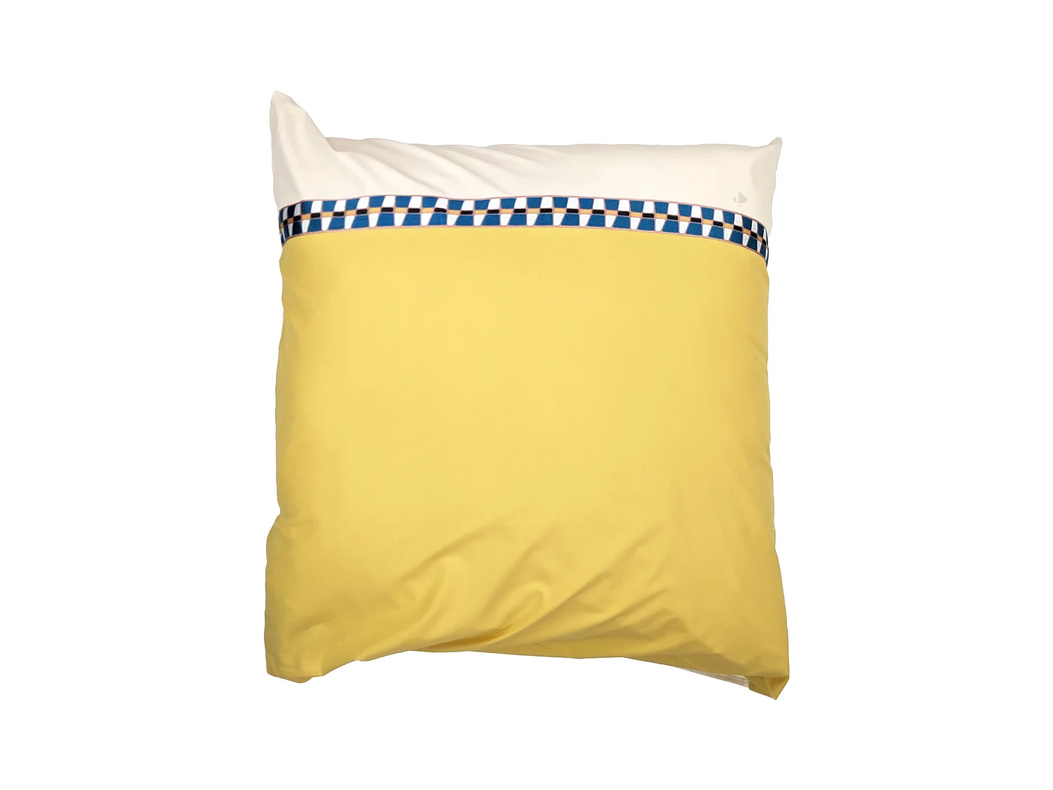 Taie d'oreiller bicolore 65x65 cm percale coton ROMY Ambre