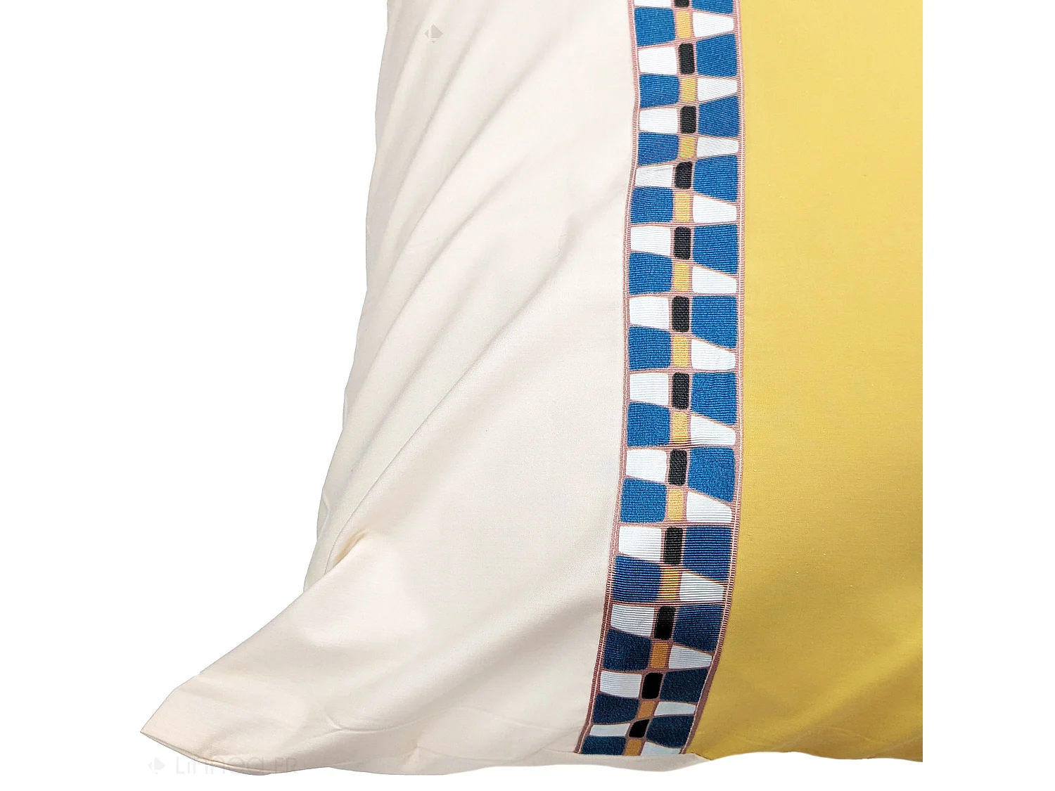 Taie d'oreiller bicolore 65x65 cm percale coton ROMY Ambre