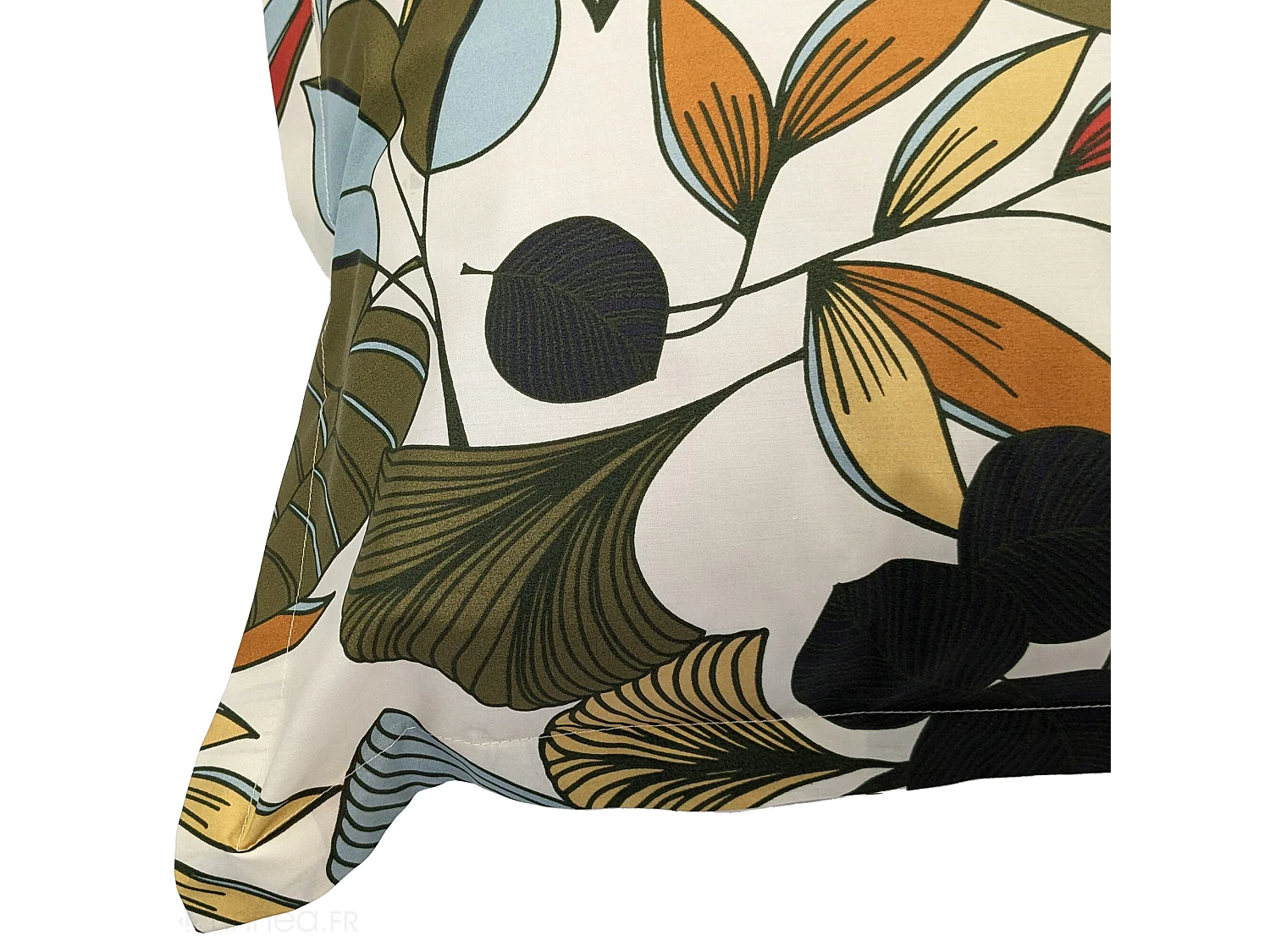 Taie d'oreiller 65x65 cm percale coton CASCADE vert Sauge