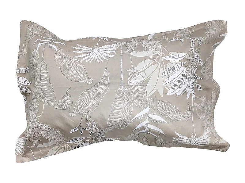 Taie d'oreiller 50x70 cm satin de coton CAYENNE beige ficelle