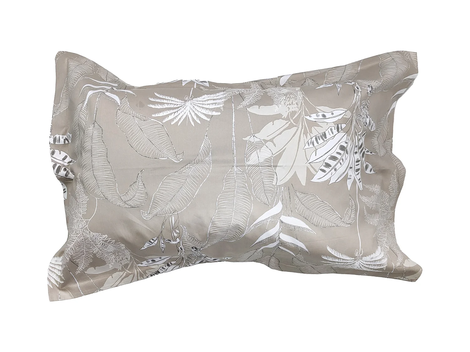 Taie d'oreiller 50x70 cm satin de coton CAYENNE beige ficelle