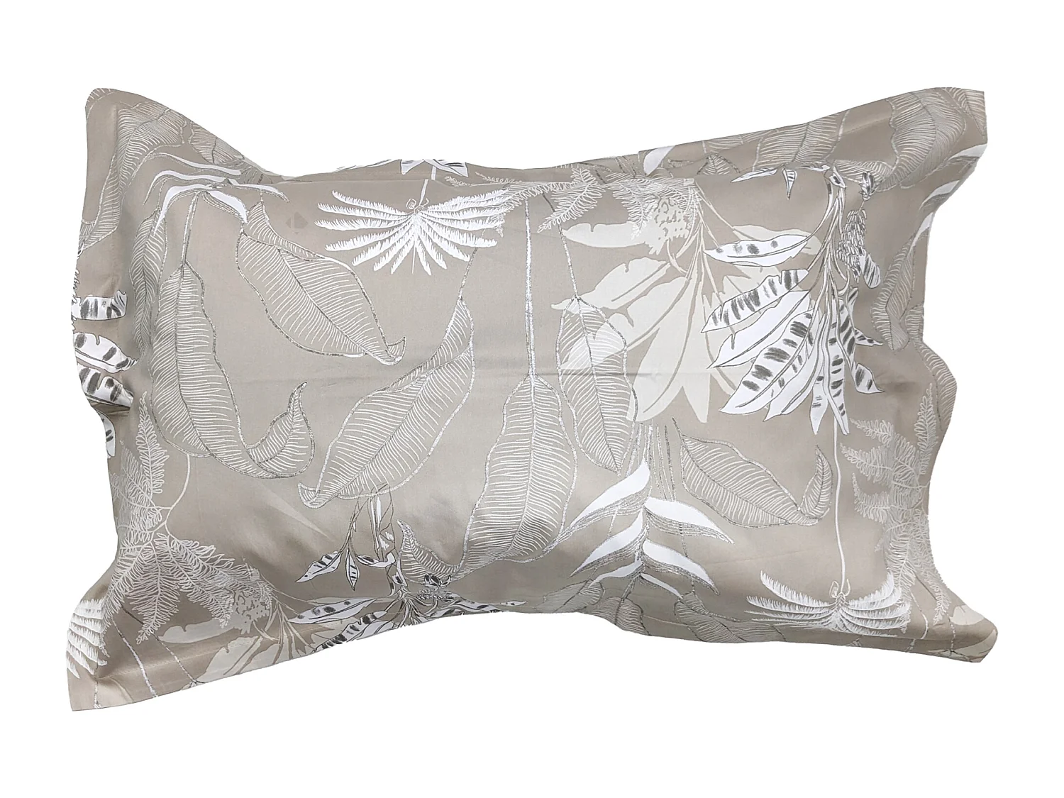 Taie d'oreiller 50x70 cm satin de coton CAYENNE beige ficelle