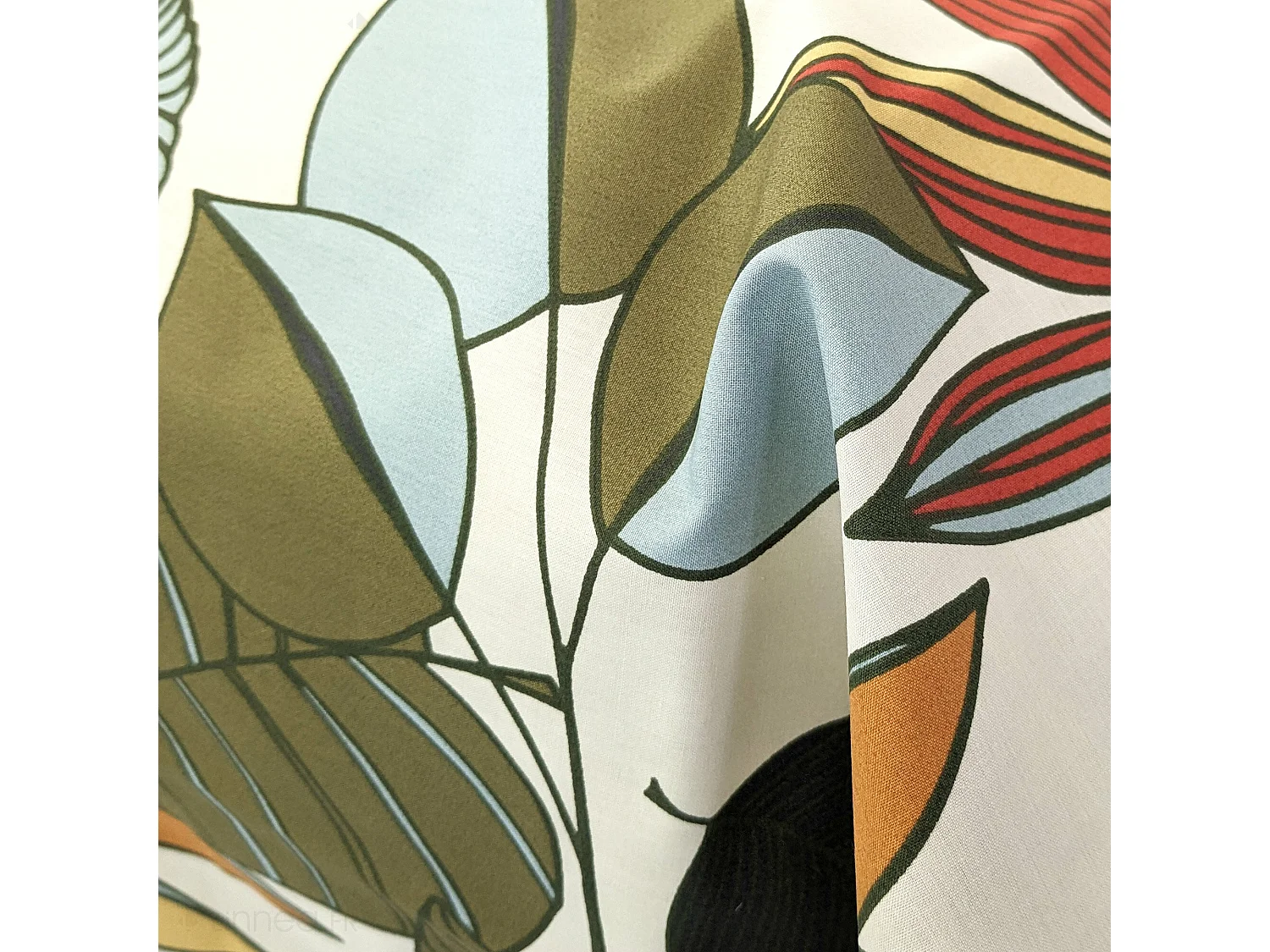 Taie de traversin 43X240 cm percale coton CASCADE vert Sauge