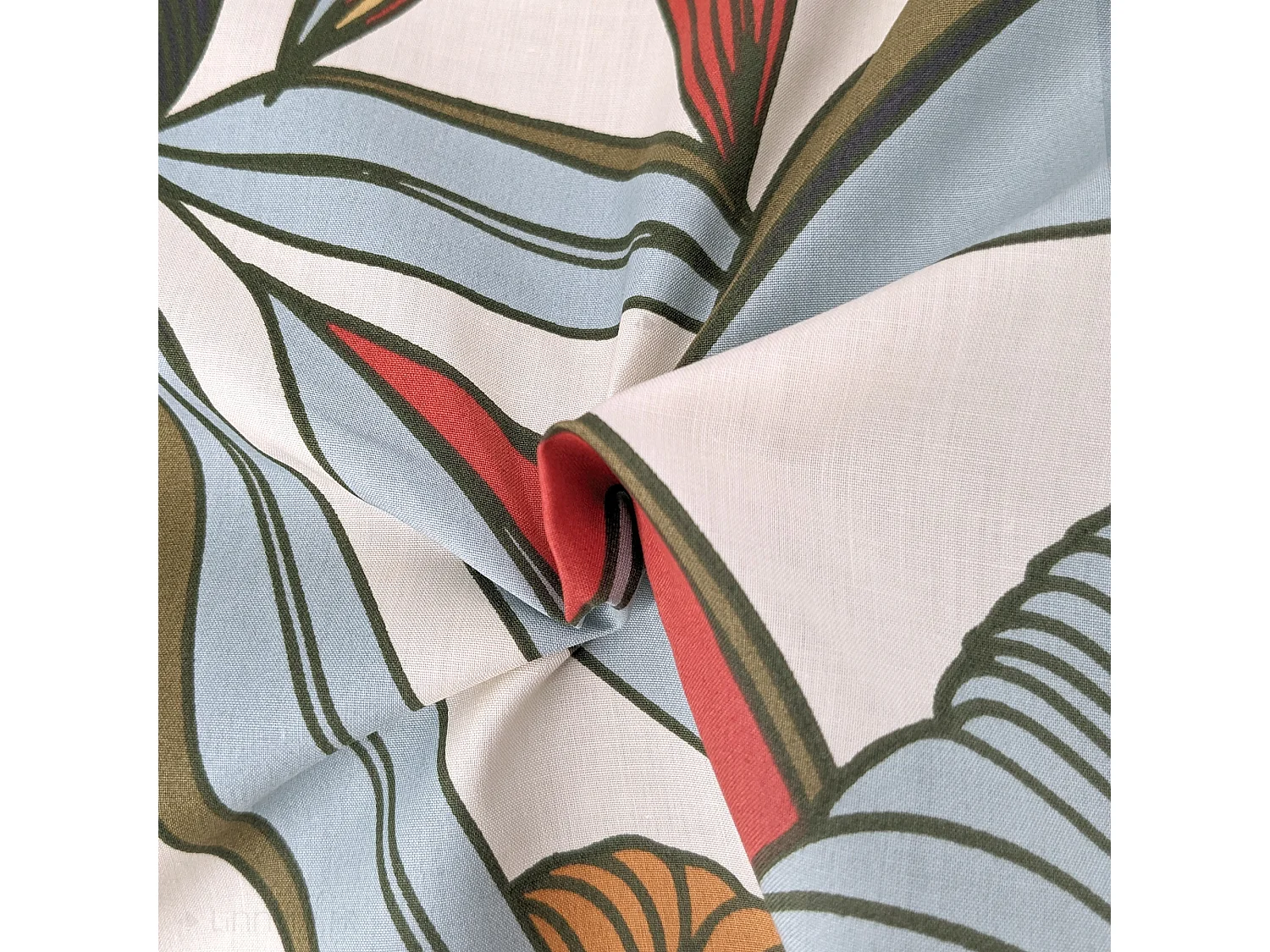 Housse de couette 140x200 cm percale coton CASCADE vert sauge