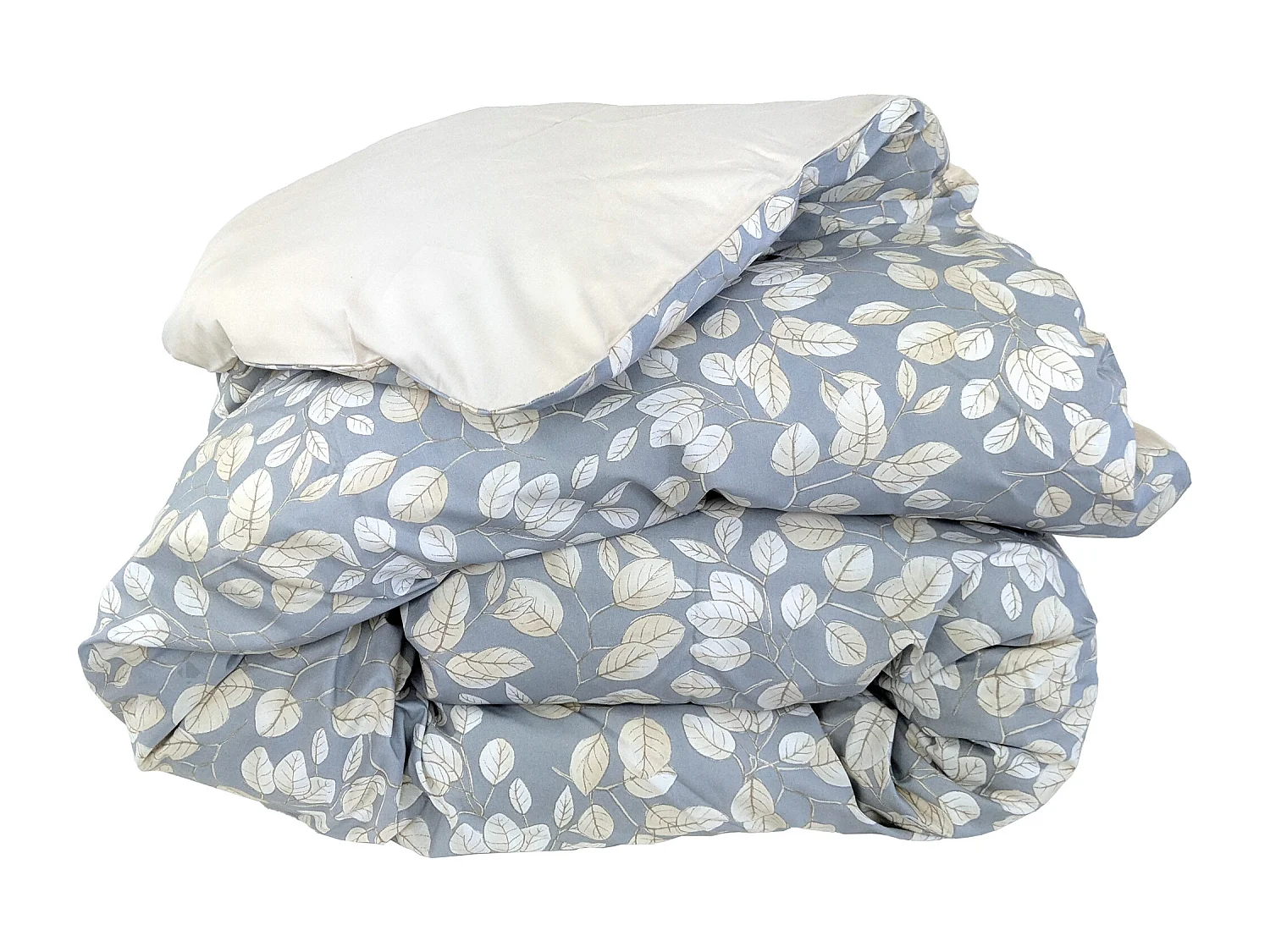 Housse de couette 260x240 cm en percale coton LISON gris