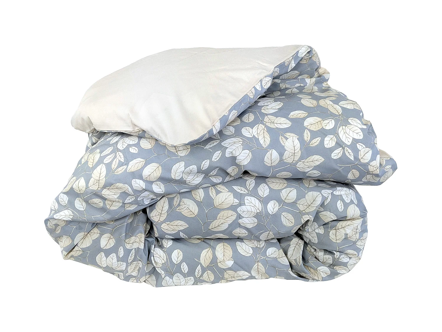 Housse de couette 200x200 cm en percale coton LISON gris