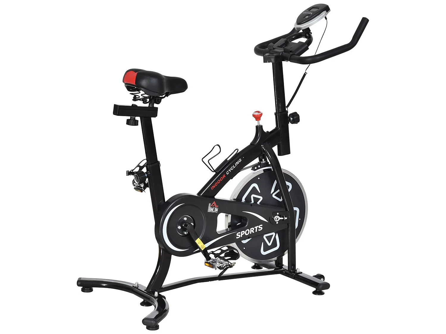 Vélo d'appartement cardio vélo biking écran multifonction selle et guidon réglable noir