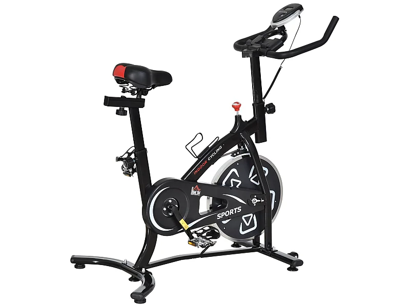 Vélo d'appartement cardio vélo biking écran multifonction selle et guidon réglable noir