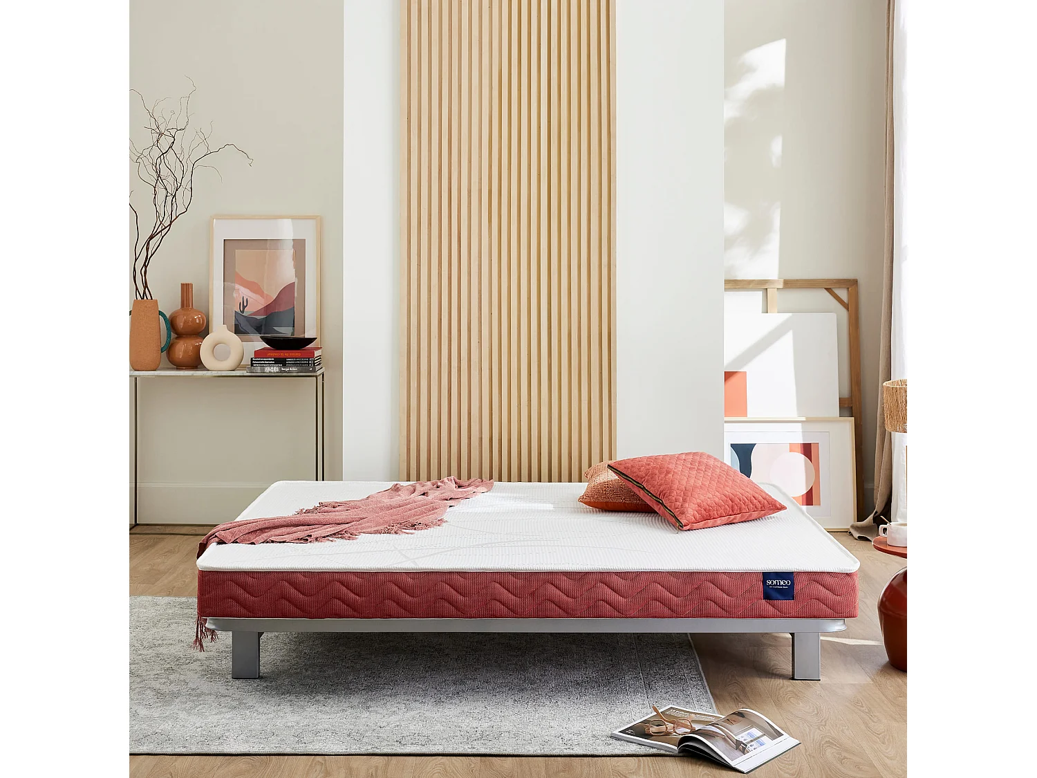 Matelas clic-clac 100% latex Crépuscule 400 - SOMEO 65+65x190