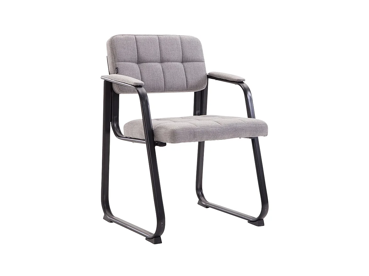 Chaise visiteur fauteuil de métal grise 59 x 58 x 84 cm BUR10218