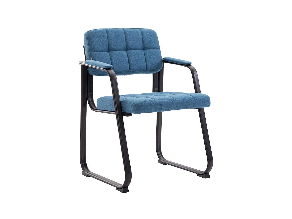 Chaise visiteur fauteuil de métal bleue 59 x 58 x 84 cm BUR10213