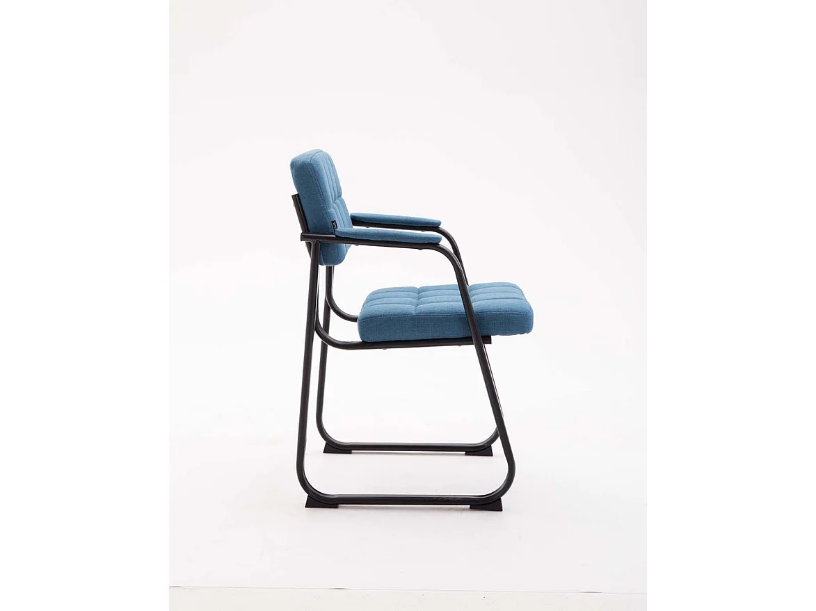 Chaise visiteur fauteuil de métal bleue 59 x 58 x 84 cm BUR10213