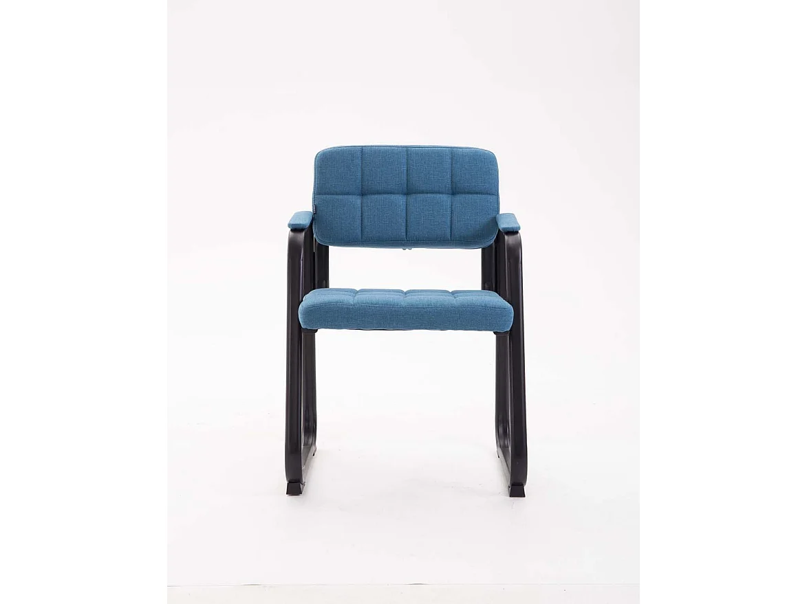 Chaise visiteur fauteuil de métal bleue 59 x 58 x 84 cm BUR10213