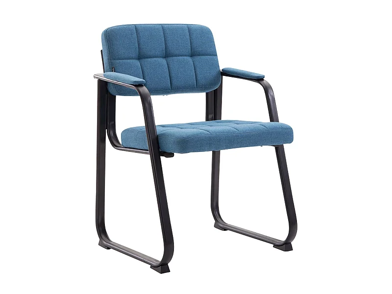 Chaise visiteur fauteuil de métal bleue 59 x 58 x 84 cm BUR10213