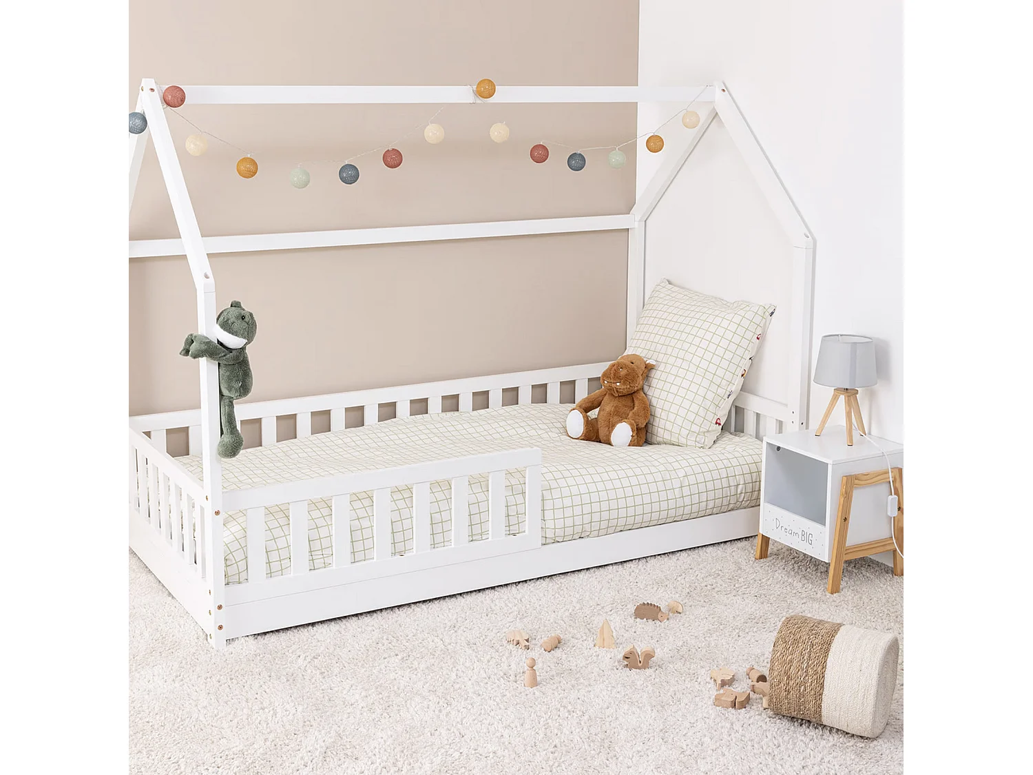 Cama Infantil Cabine Bosco Casa Branca 90x190 cm Melamina
