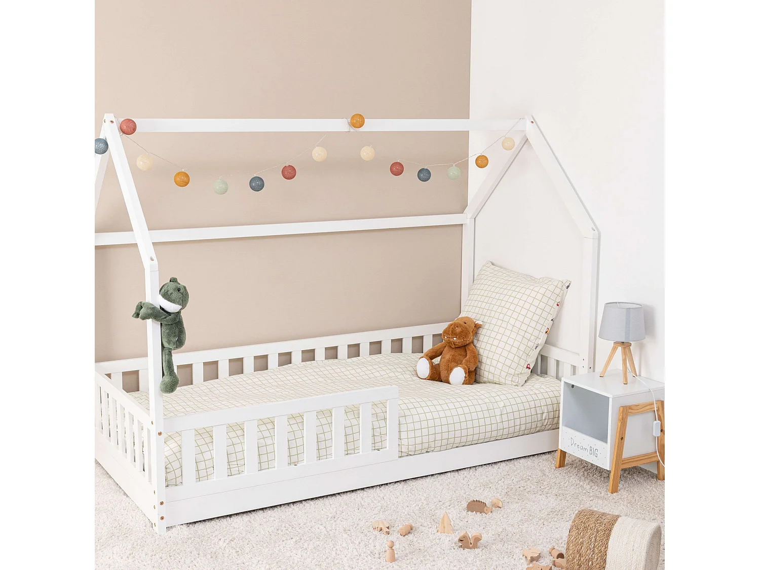 Cama Infantil Cabine Bosco Casa Branca 90x190 cm Melamina
