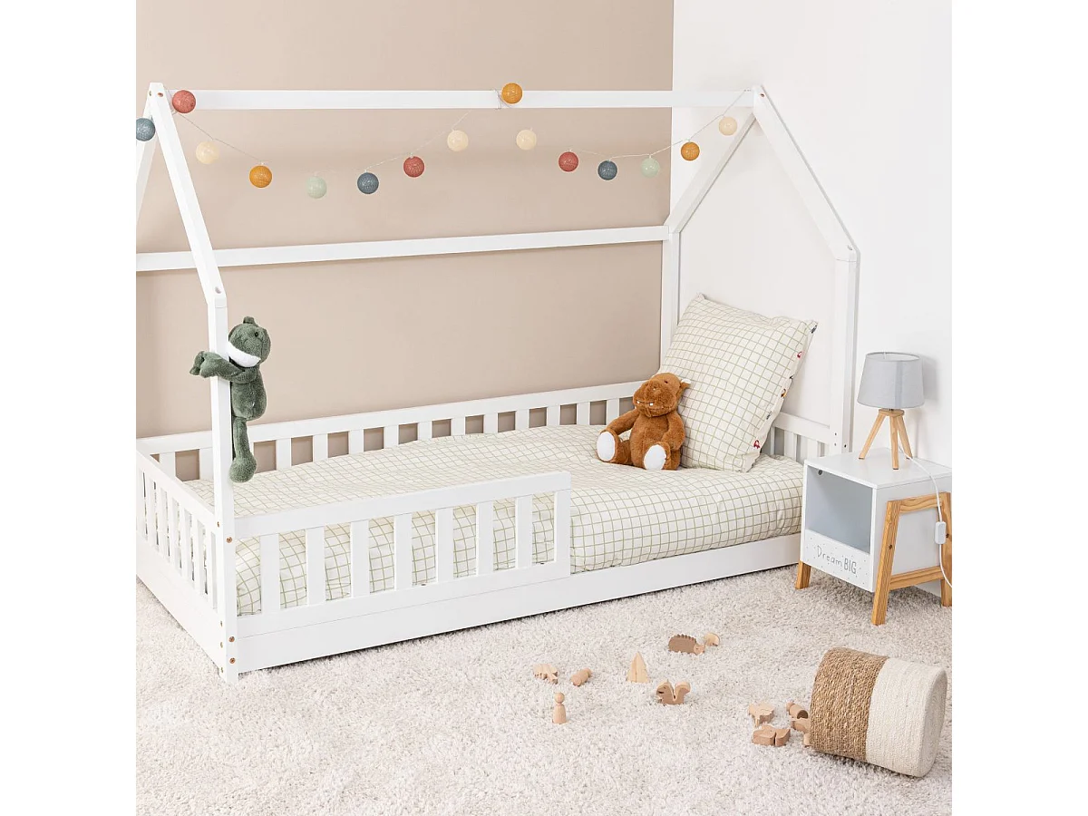 Cama Infantil Cabine Bosco Casa Branca 90x190 cm Melamina