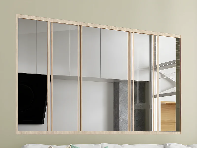 Divisória de correr em alumínio termolacado natural claro 180x105 cm - RAVENA