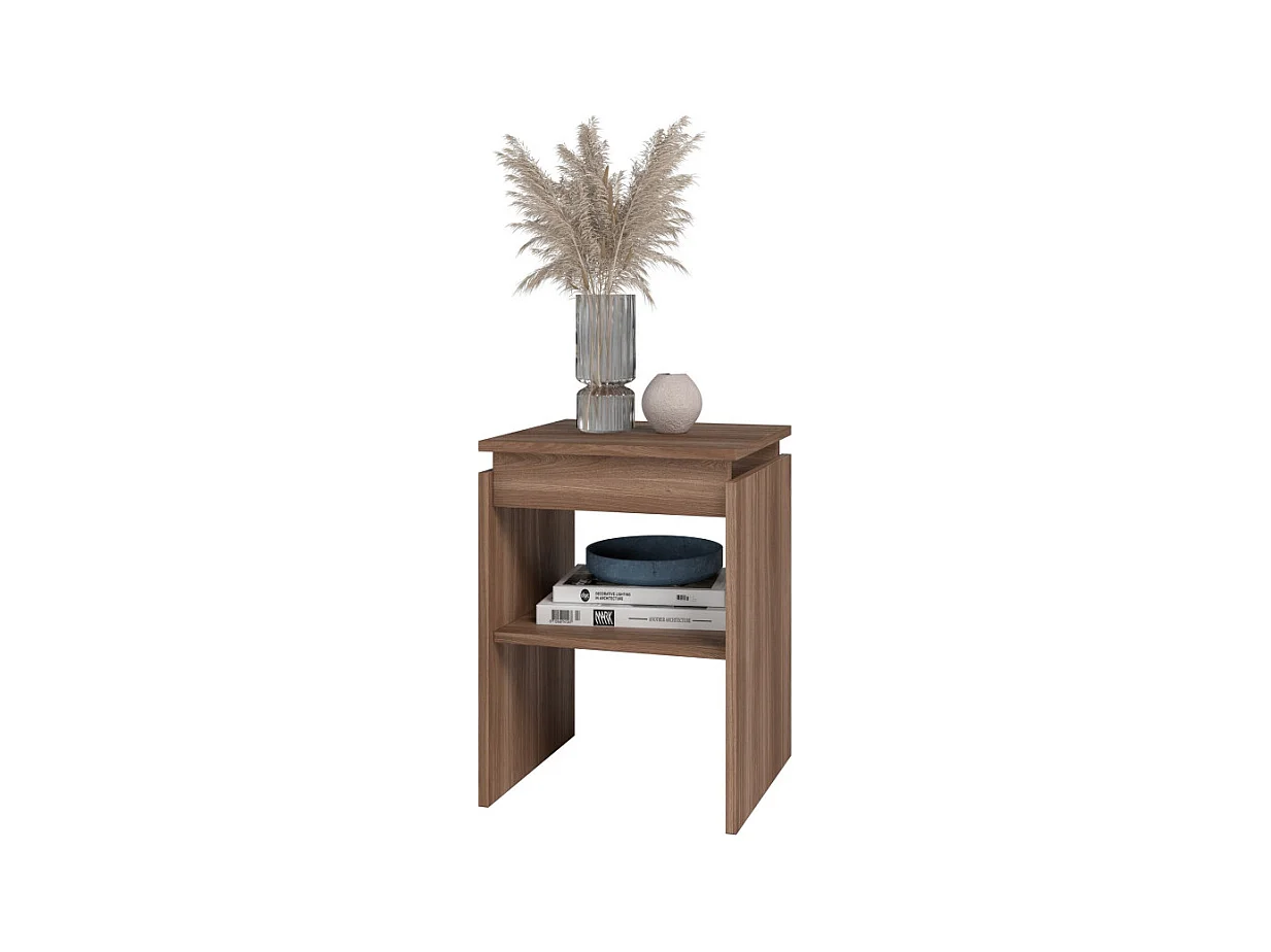 Chevet - Bout de Canapé Châtaignier 2 Niches L 38 H 52 P 33 cm