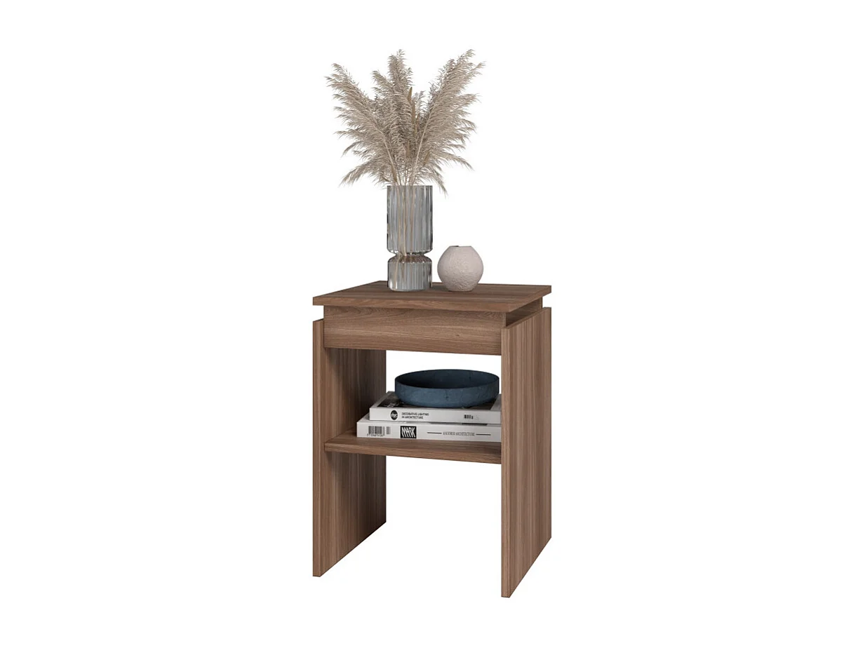 Chevet - Bout de Canapé Châtaignier 2 Niches L 38 H 52 P 33 cm