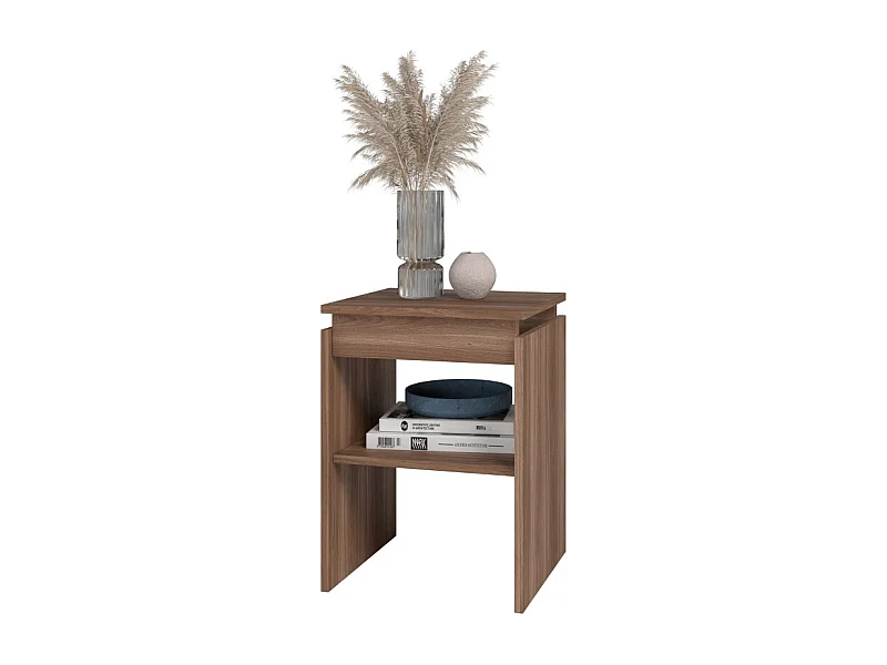 Chevet - Bout de Canapé Châtaignier 2 Niches L 38 H 52 P 33 cm