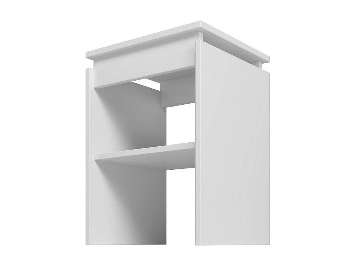 Chevet - Bout de Canapé Blanc 2 Niches L 38 H 52 P 33 cm