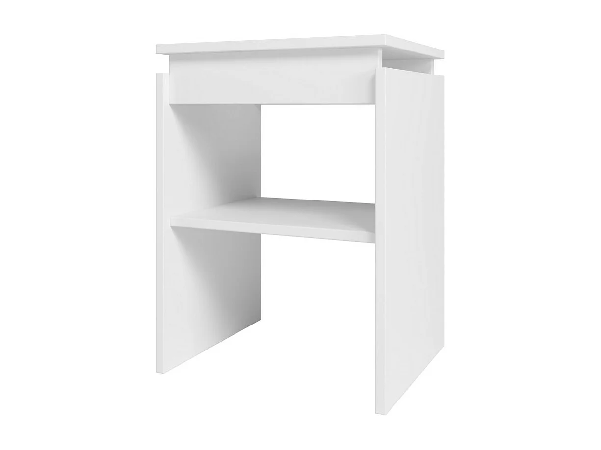 Chevet - Bout de Canapé Blanc 2 Niches L 38 H 52 P 33 cm