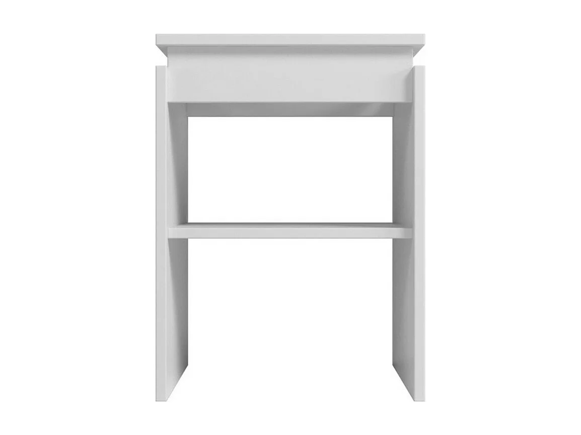 Chevet - Bout de Canapé Blanc 2 Niches L 38 H 52 P 33 cm
