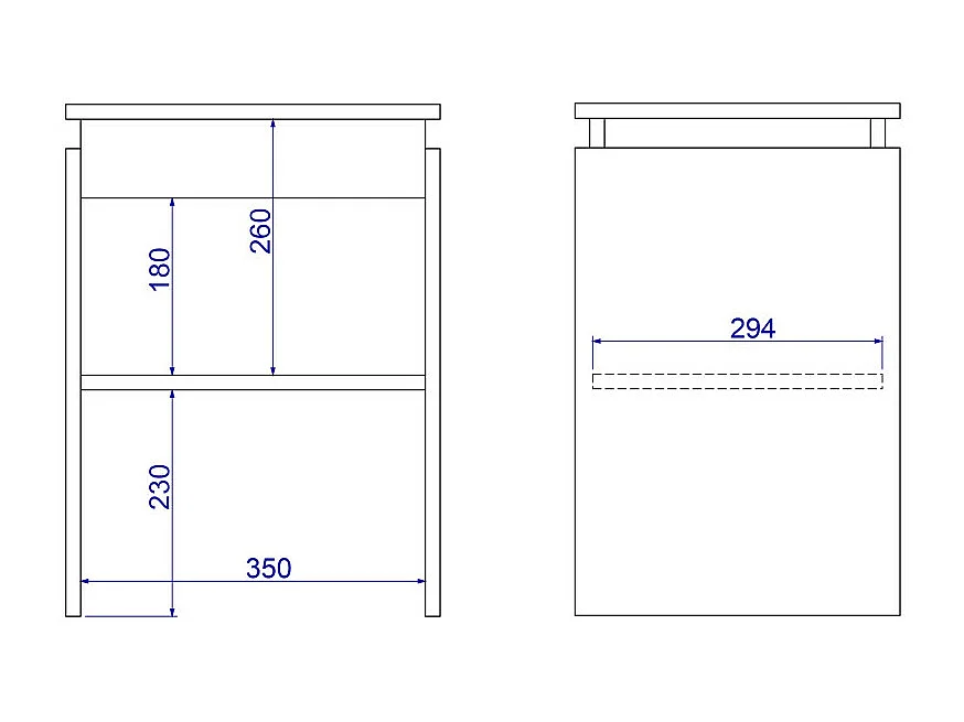 Chevet - Bout de Canapé Blanc 2 Niches L 38 H 52 P 33 cm