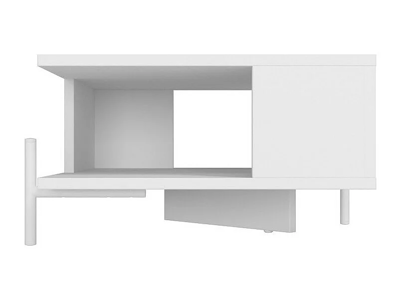 Table Basse Rectangle Pieds Métal Blanche L 51.5 H 26 P 44.5 cm