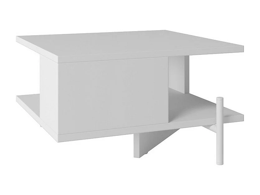 Table Basse Rectangle Pieds Métal Blanche L 51.5 H 26 P 44.5 cm