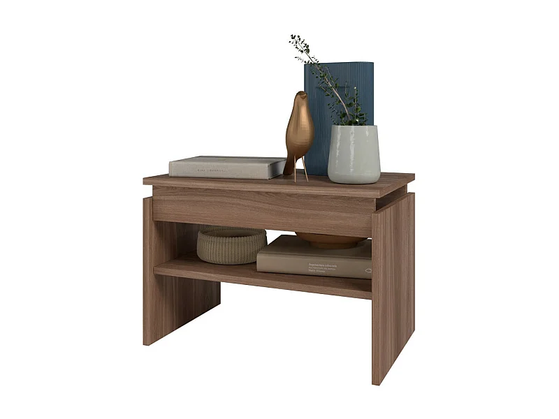 Table Basse Rectangle 2 Niches Châtaignier L 53.5 H 37 P 33 cm