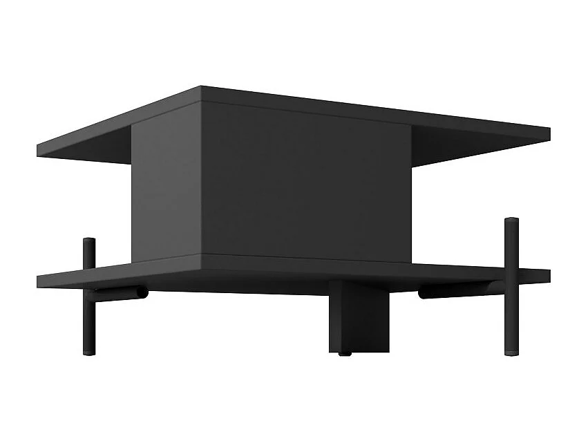 Table Basse Rectangle Pieds Métal Noire L 51.5 H 26 P 44.5 cm