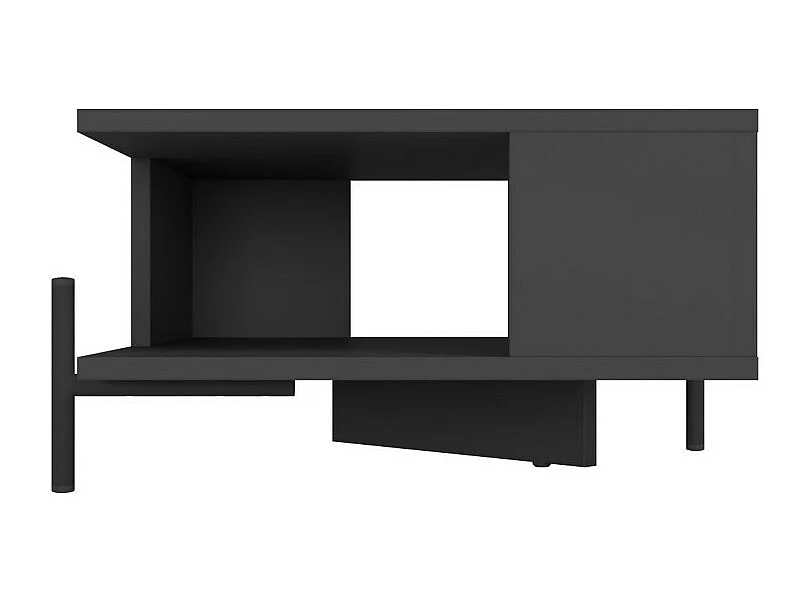 Table Basse Rectangle Pieds Métal Noire L 51.5 H 26 P 44.5 cm