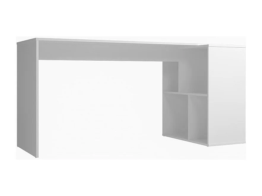 Bureau et Rayonnage Blanc 4 Niches OFFICE