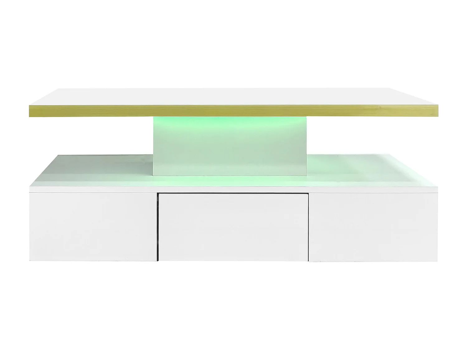 Opbergtafel met LED - glanzende uitstraling - Wit