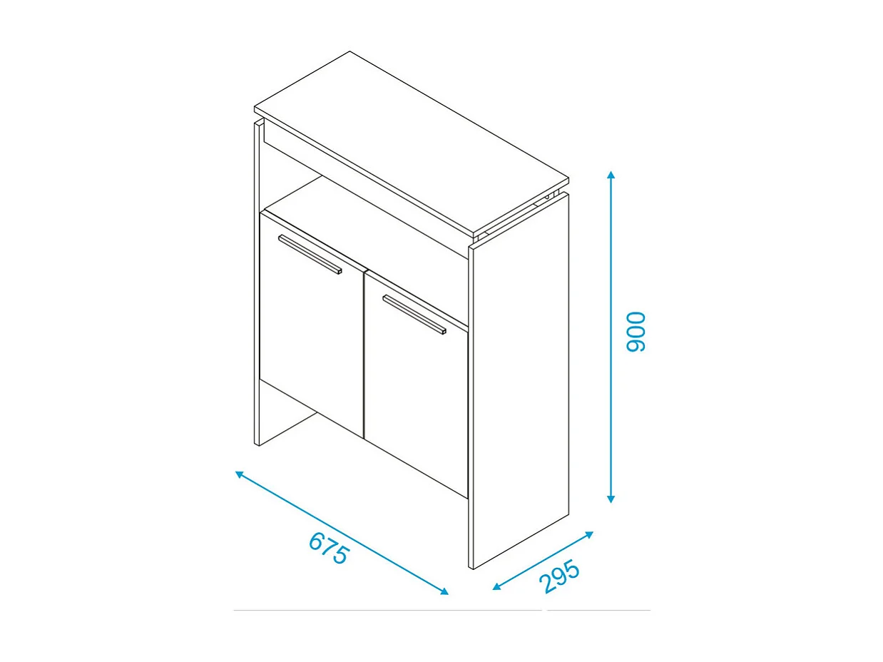 Comptoir BAR 2 Portes 2 Niches Blanc FLOAT