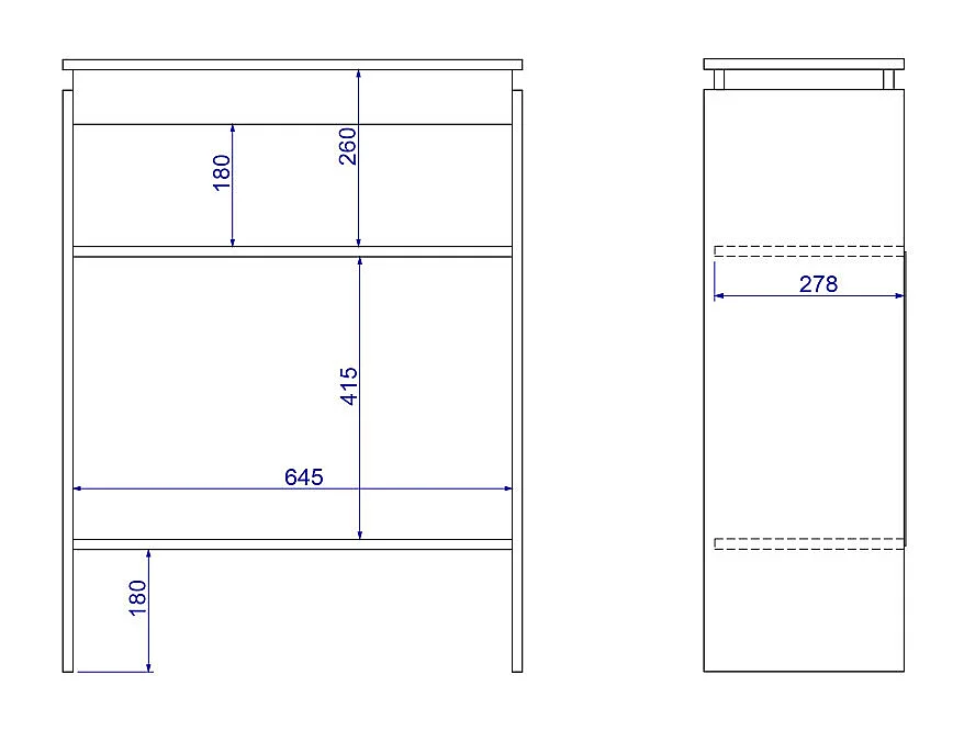 Comptoir BAR 2 Portes 2 Niches Blanc FLOAT