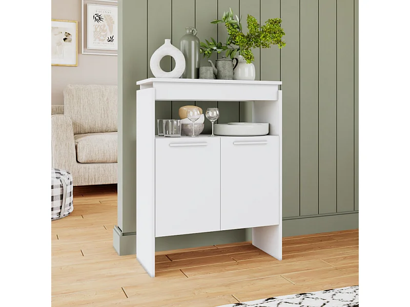 Comptoir BAR 2 Portes 2 Niches Blanc FLOAT