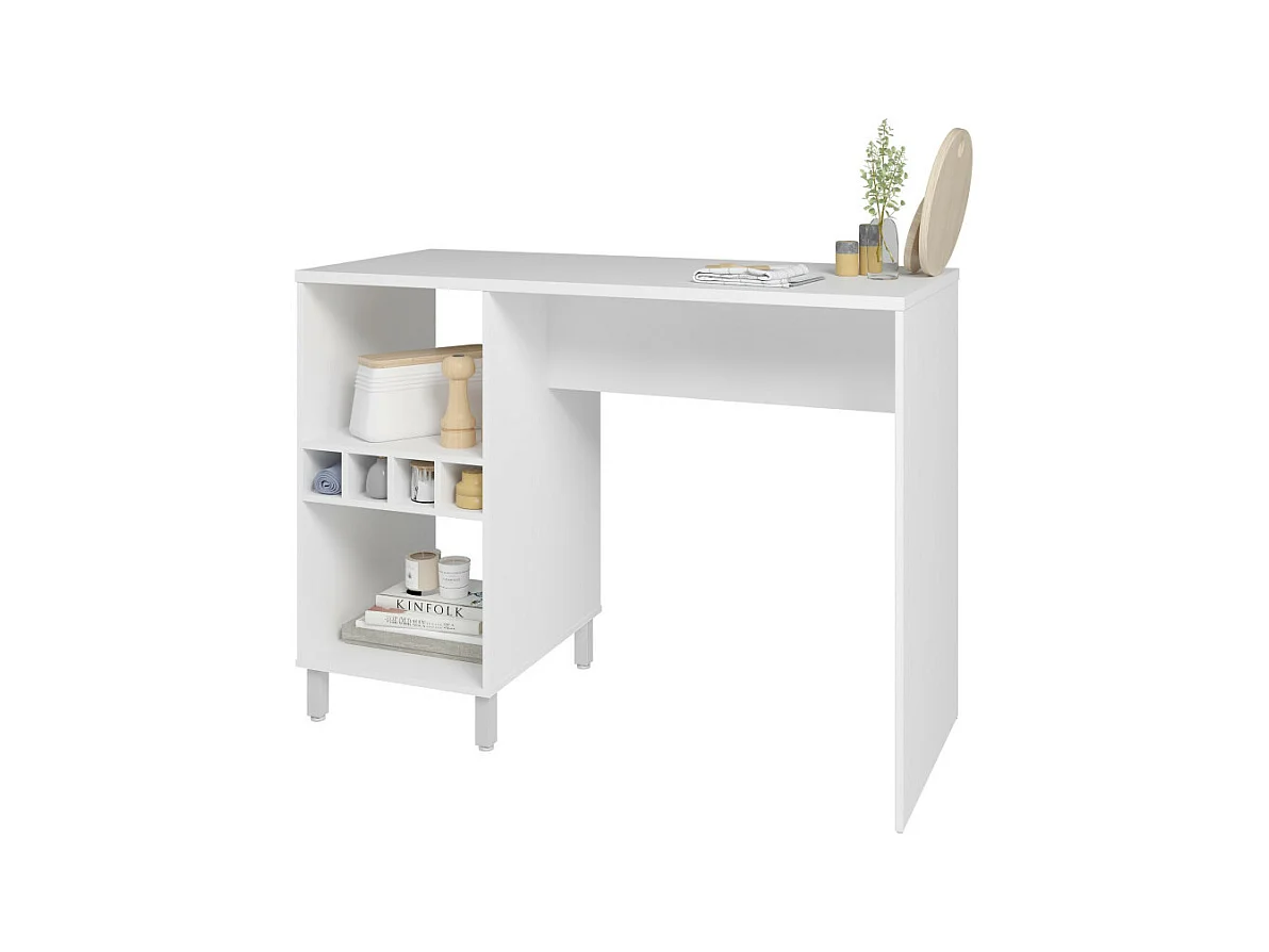 Comptoir de Cuisine - Table 6 Niches Blanc 135 cm L 135 H 102.5 P 60 cm