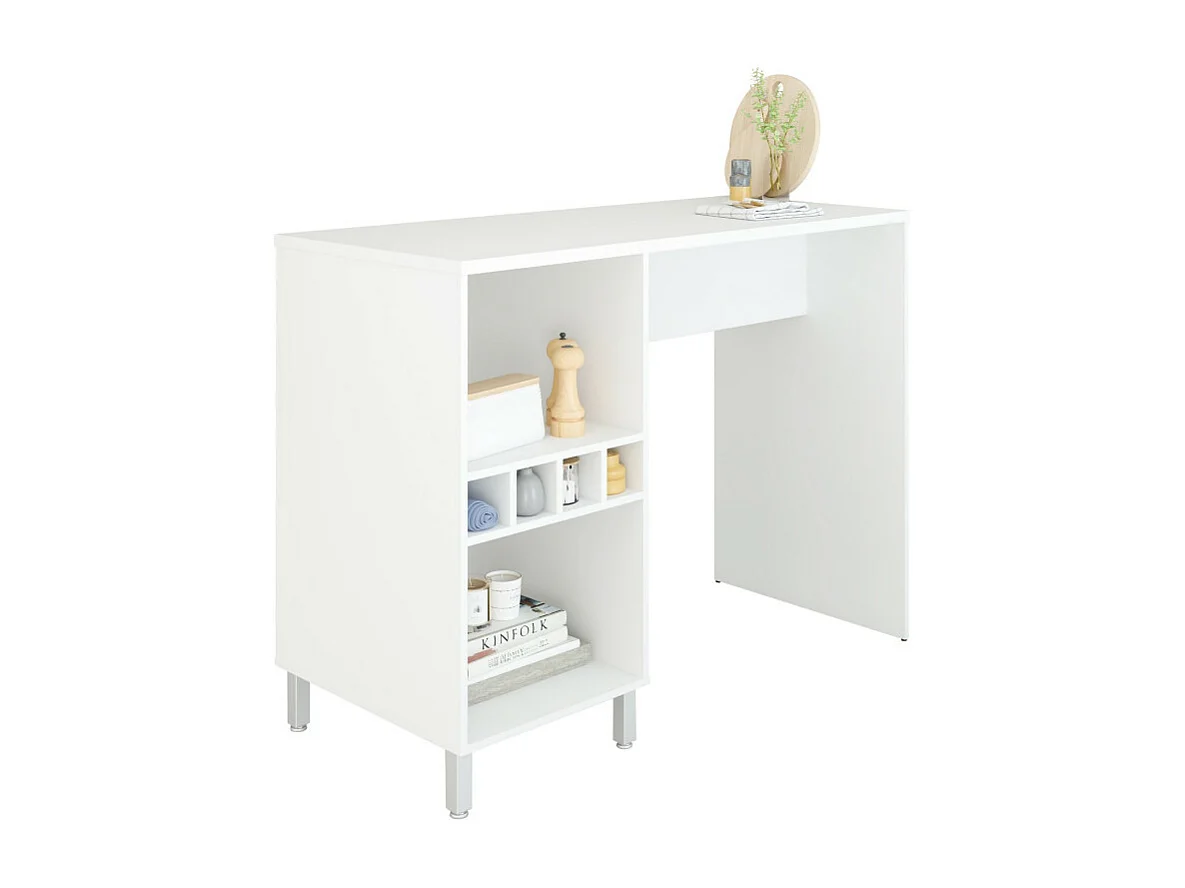 Comptoir de Cuisine - Table 6 Niches Blanc 135 cm L 135 H 102.5 P 60 cm