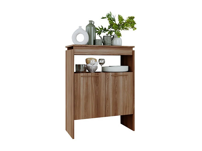 Comptoir BAR 2 Portes 2 Niches Châtaignier FLOAT L 67.5 H 90 P 29.5 cm