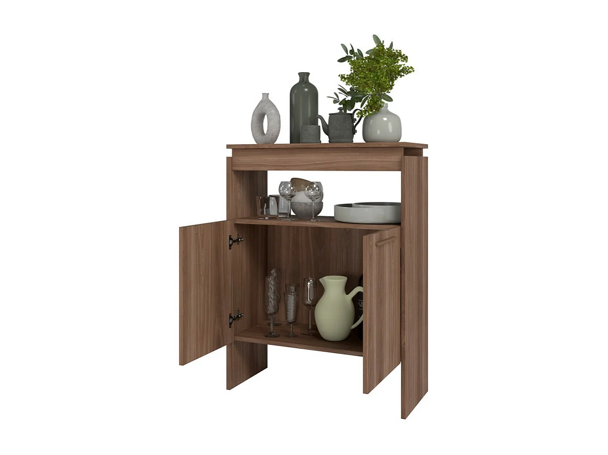 Comptoir BAR 2 Portes 2 Niches Châtaignier FLOAT L 67.5 H 90 P 29.5 cm