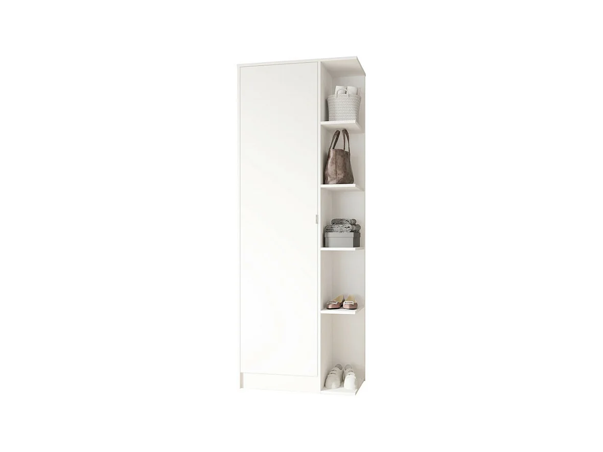 Lingère Meuble à Chaussures 15 Paires 1 Porte 10 Niches Blanc