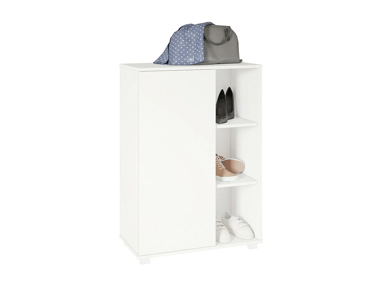 Armoirette 1 Porte 6 Niches 9 Paires Blanc L 67.5 H 96.5 P 35 cm