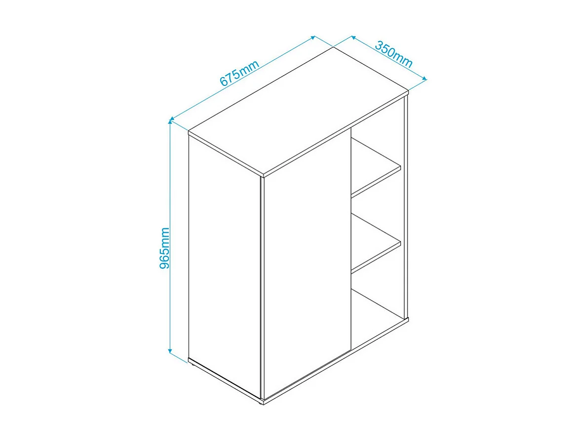 Armoirette 1 Porte 6 Niches 9 Paires Blanc L 67.5 H 96.5 P 35 cm