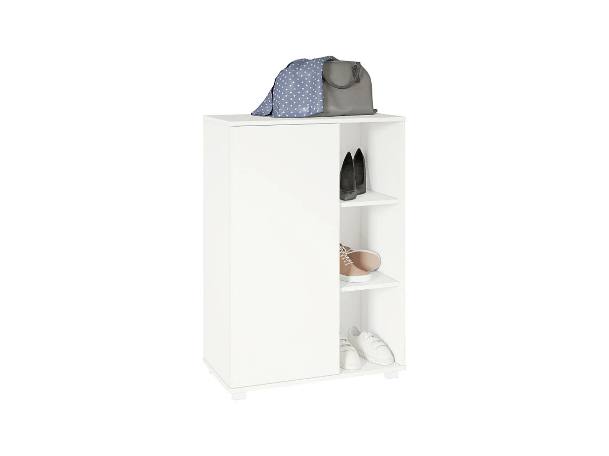Armoirette 1 Porte 6 Niches 9 Paires Blanc L 67.5 H 96.5 P 35 cm
