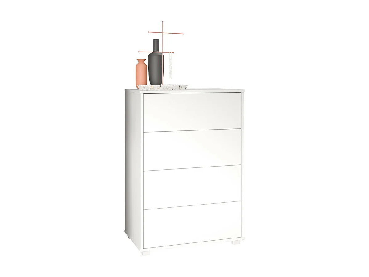 Commode à Chaussures 12 Paires 4 Abattants Blanc