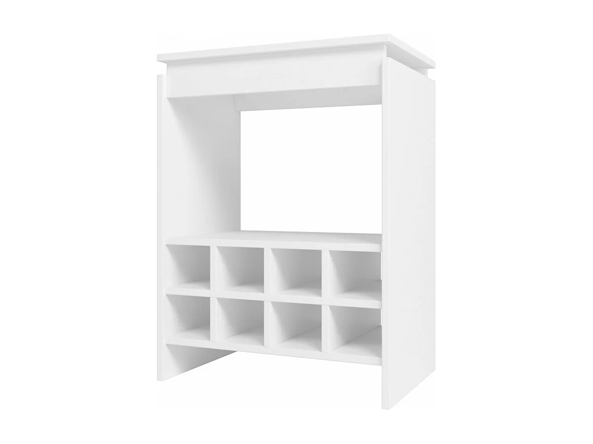 Console - Meuble BAR Blanc Rangement 8 Bouteilles FLOAT